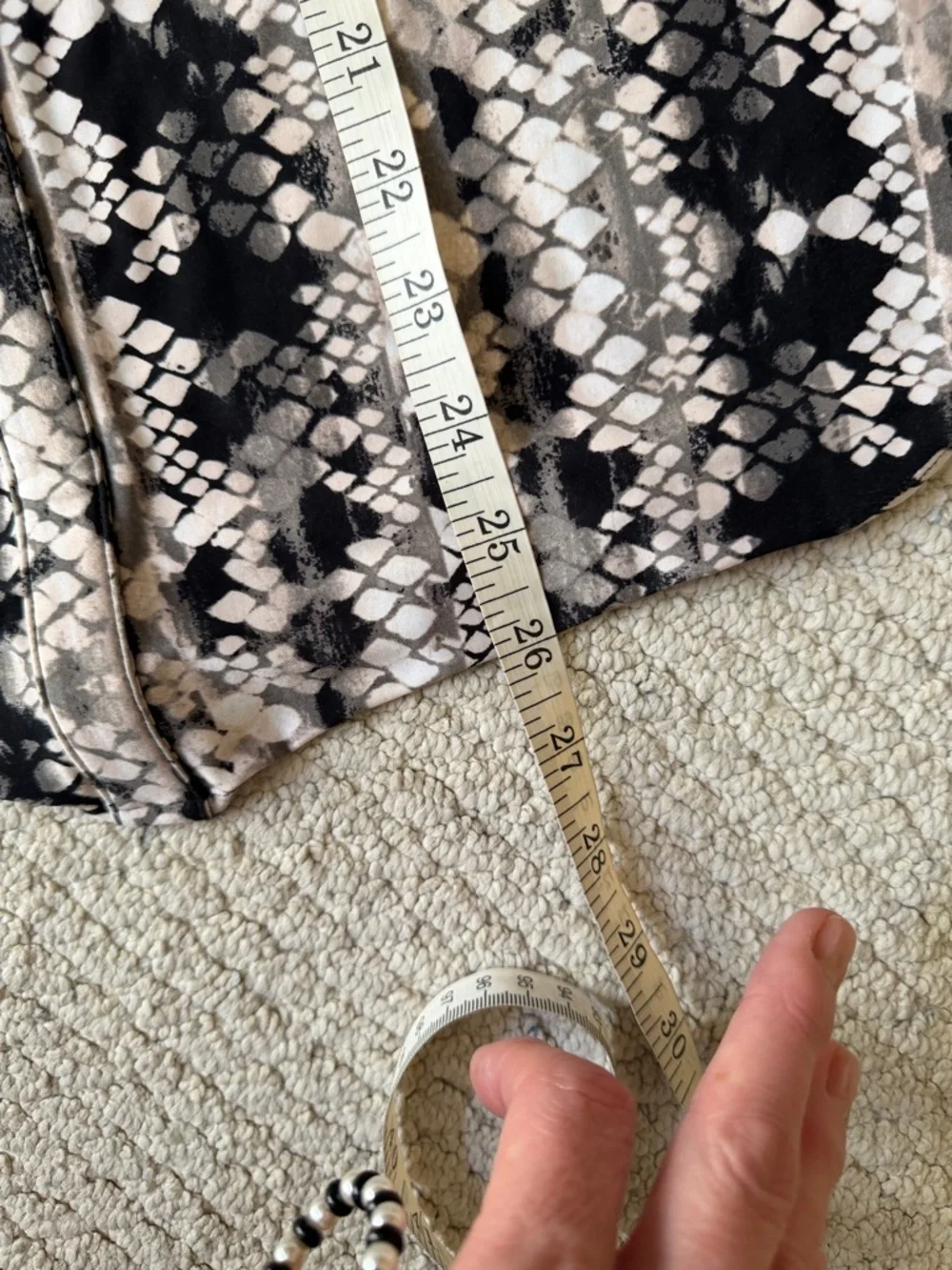 INC International Concepts Black and Cream Snake-Print Sleeveless Top - Picture 7 of 8